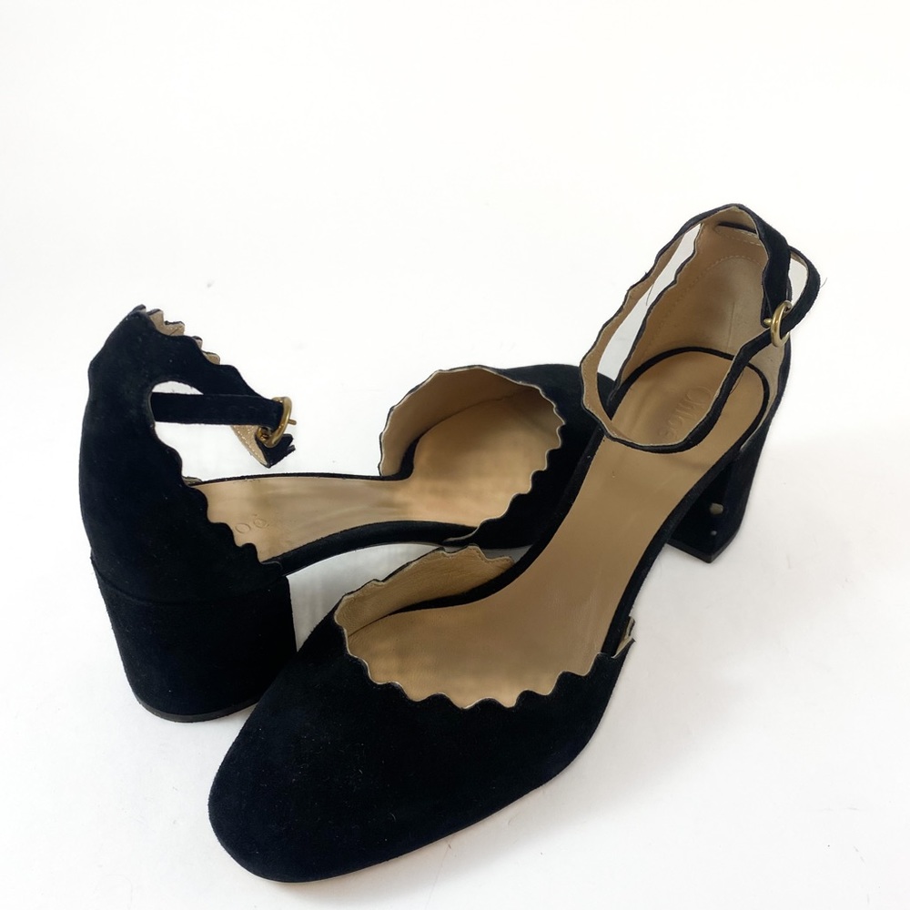 Chloe Lauren Ankle-strap Suede Block Heel